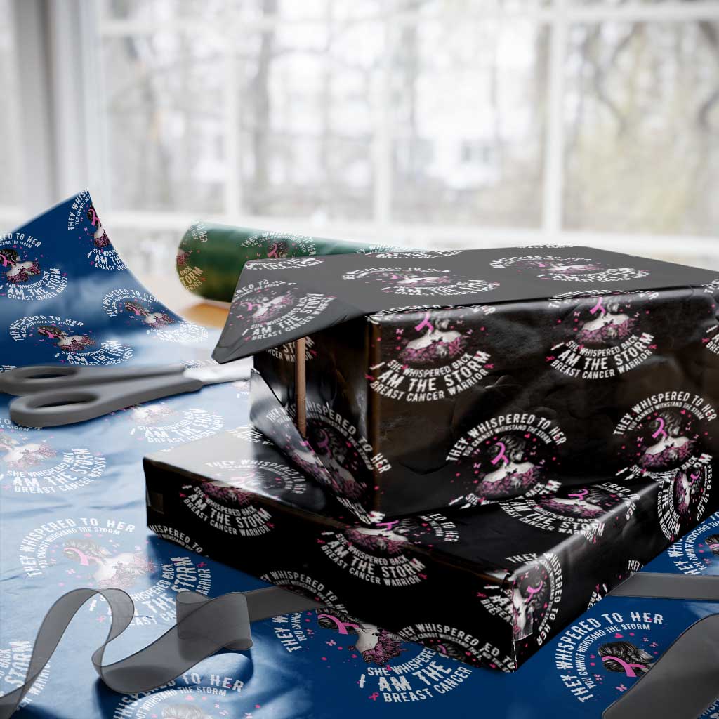 Breast Cancer Wrapping Paper Roll Pink Ribbon I Am Storm TS10 Black Print Your Wear