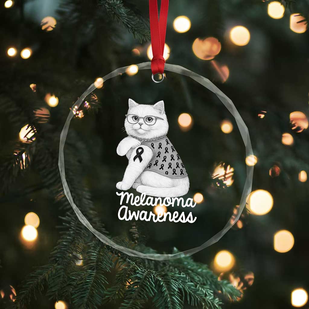 British Shorthair Skin Cancer Awareness Crystal Glass Ornament Melanoma Fighter Cat Gift TS12 Print Your Wear