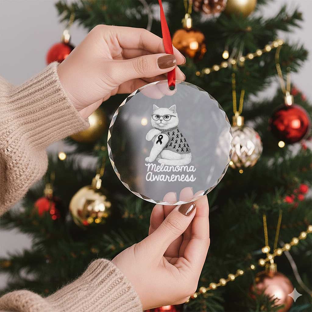British Shorthair Skin Cancer Awareness Crystal Glass Ornament Melanoma Fighter Cat Gift TS12 Print Your Wear