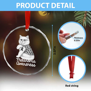 British Shorthair Skin Cancer Awareness Crystal Glass Ornament Melanoma Fighter Cat Gift TS12 Print Your Wear