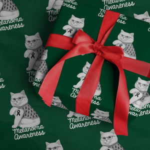 British Shorthair Skin Cancer Awareness Wrapping Paper Roll Melanoma Fighter Cat Gift TS12 Green Print Your Wear
