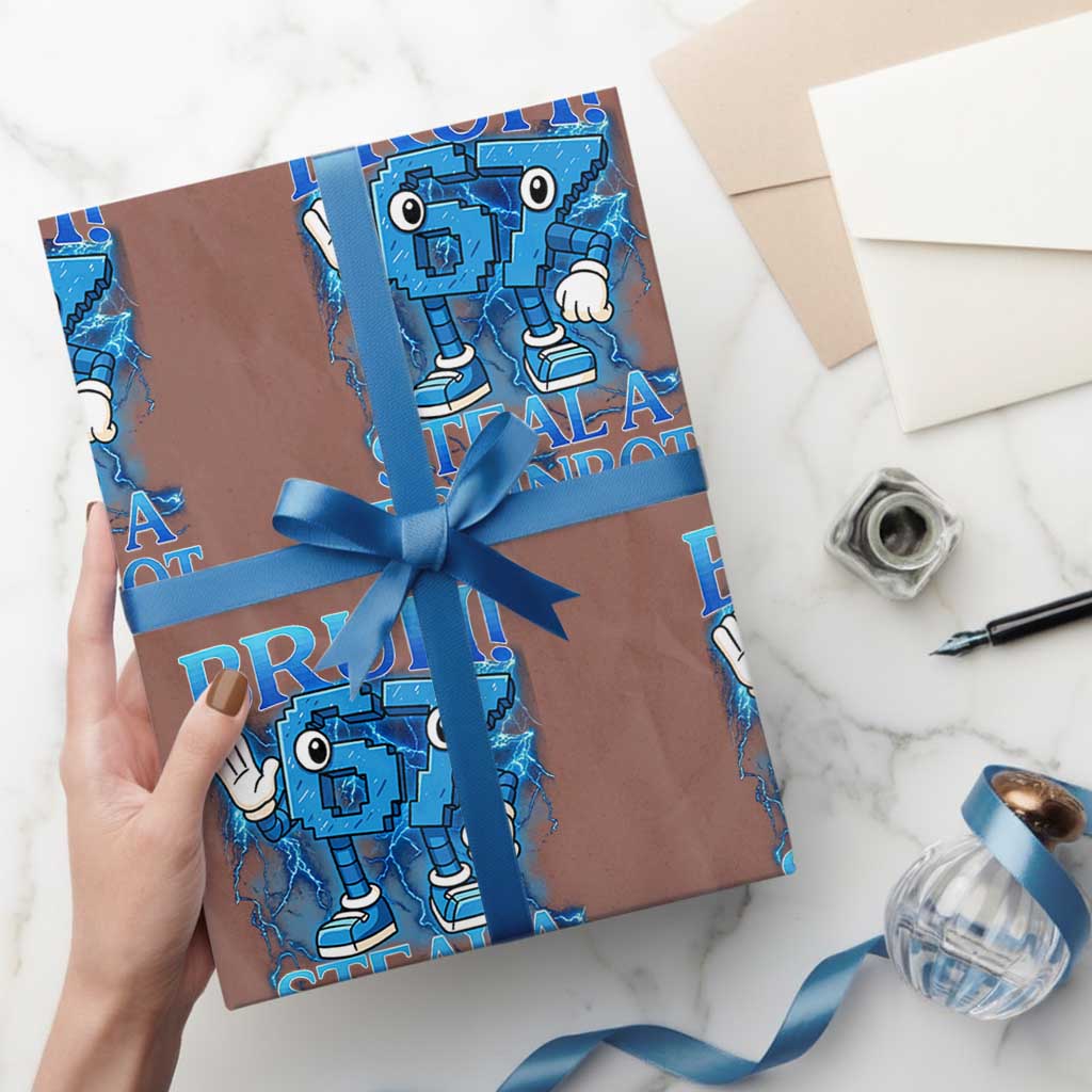 Bruh 6 7 Steal a Brainrot Wrapping Paper Roll 6-7 Funny Brainrot Meme Six Seven Bootleg TS10 Mocha Print Your Wear