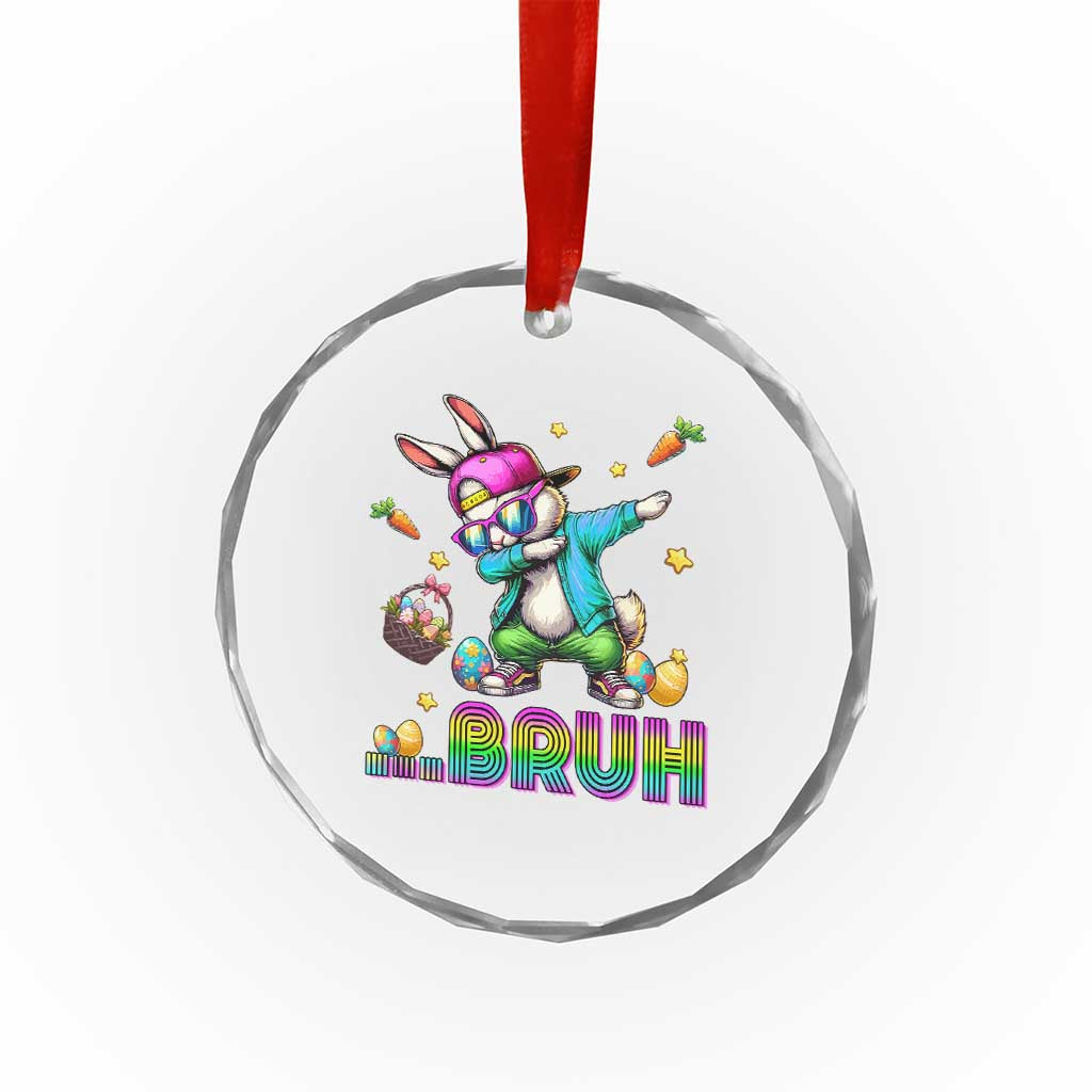 Bruh Dab Bunny Easter Crystal Glass Ornament Funny 80s Retro Vintage Party Cool Rabbit TS10 Print Your Wear