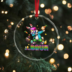 Bruh Dab Bunny Easter Crystal Glass Ornament Funny 80s Retro Vintage Party Cool Rabbit TS10 Print Your Wear