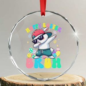 Bruh Easter Crystal Glass Ornament Funny Bunny Dab Rabbit Dance TS10 Transparent Glass 3'' Circle Print Your Wear