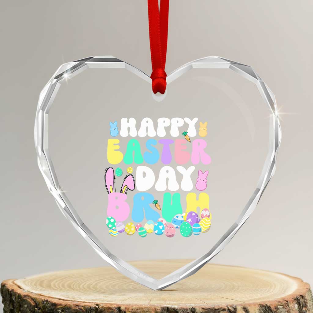 Bruh Easter Heart Crystal Glass Ornament Teens Boys Kids Cute Bunny Eggs TS10 Transparent Glass 3'' Heart Print Your Wear