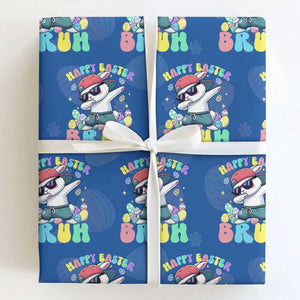 Bruh Easter Wrapping Paper Roll Funny Bunny Dab Rabbit Dance TS10 Royal Blue Print Your Wear