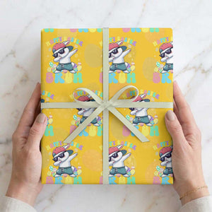 Bruh Easter Wrapping Paper Roll Funny Bunny Dab Rabbit Dance TS10 Yellow Print Your Wear