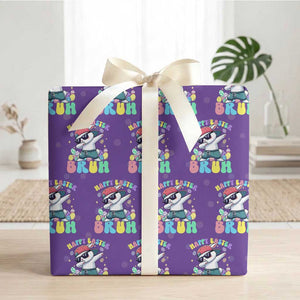 Bruh Easter Wrapping Paper Roll Funny Bunny Dab Rabbit Dance TS10 Purple Print Your Wear