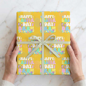 Bruh Easter Wrapping Paper Roll Teens Boys Kids Cute Bunny Eggs TS10 Yellow Print Your Wear