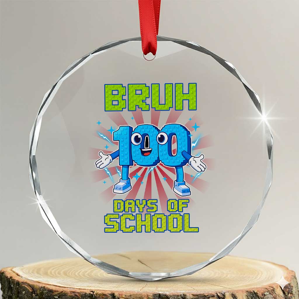 Bruh I Survived 67 33 Days Of School Crystal Glass Ornament Funny 100th Days of School 67 Game Meme TS11 Transparent Glass 3'' Circle Print Your Wear
