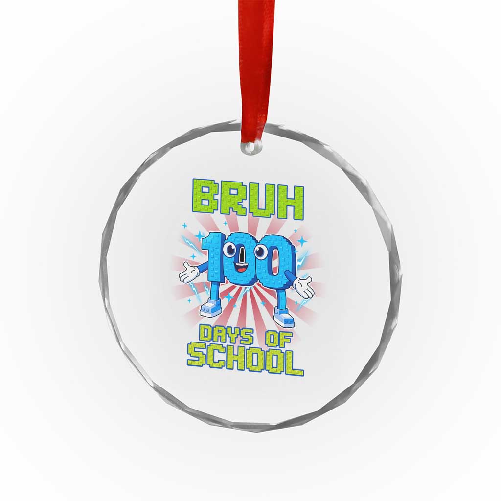 Bruh I Survived 67 33 Days Of School Crystal Glass Ornament Funny 100th Days of School 67 Game Meme TS11 Print Your Wear