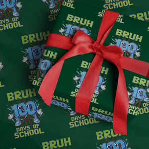 Bruh I Survived 67 33 Days Of School Wrapping Paper Roll Funny 100th Days of School 67 Game Meme TS11 Green Print Your Wear