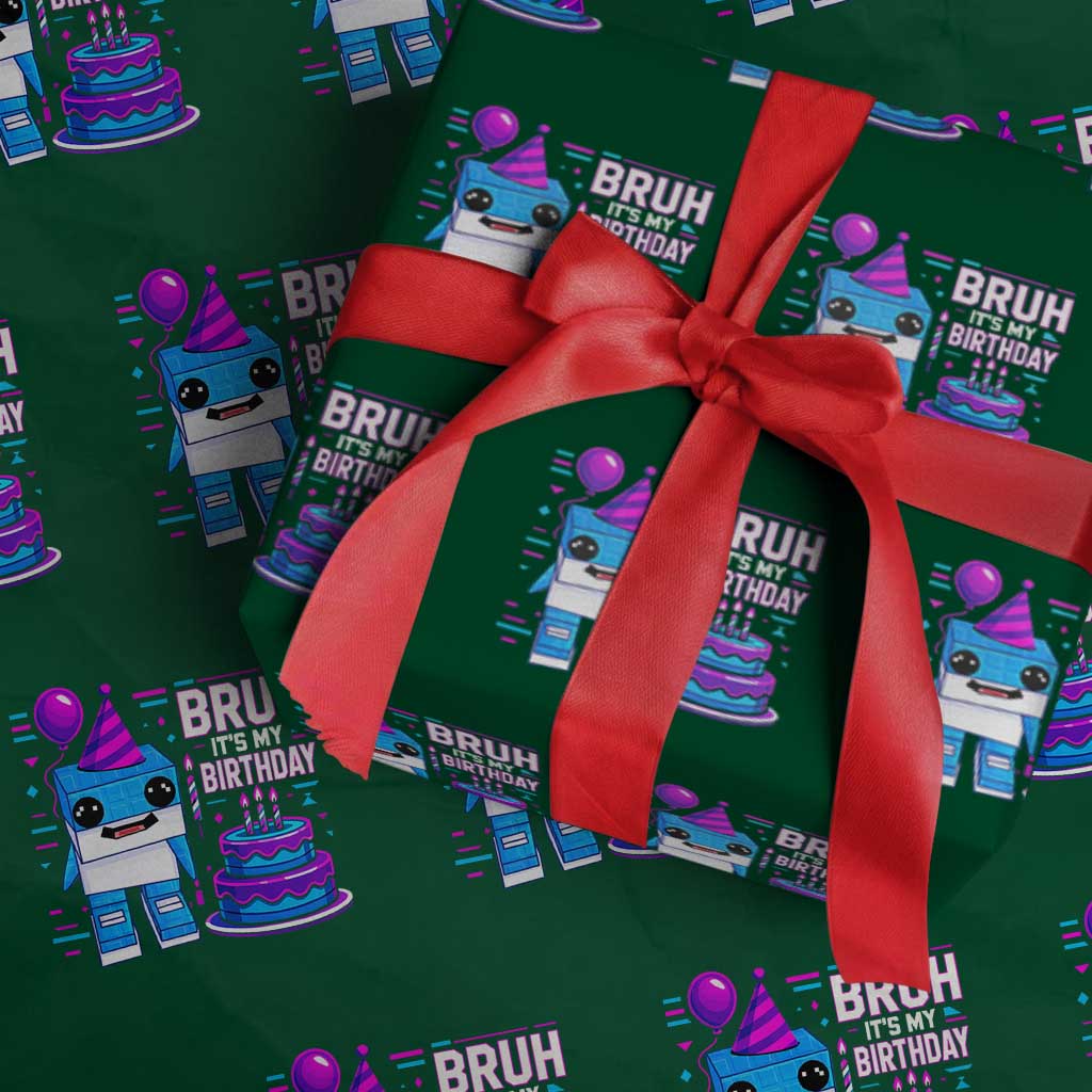 Bruh Its My Birthday Wrapping Paper Roll Italian Brainrot Meme Family Party Bday Los Tralaleritos TS10 Green Print Your Wear