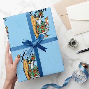 Bruh Its Summer Wrapping Paper Roll Funny Hawaiian Goose Surfer Graphic