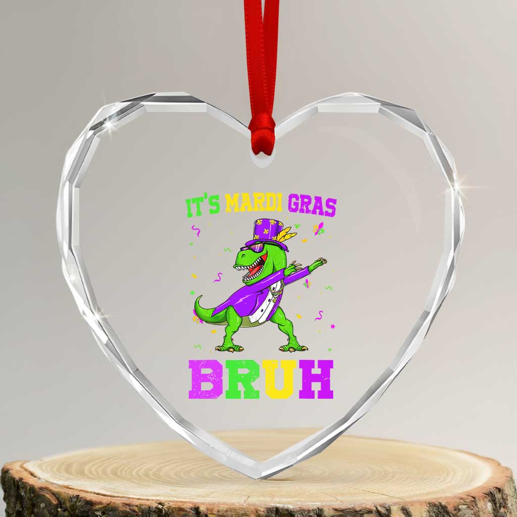 Bruh Mardi Gras Heart Crystal Glass Ornament Dinosaur Meme New Orleans Party Custume Beads TS10 Transparent Glass 3'' Heart Print Your Wear