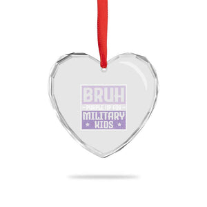 Bruh Purple Up For Military Kids Heart Crystal Glass Ornament Support Military Kids TS10 Print Your Wear