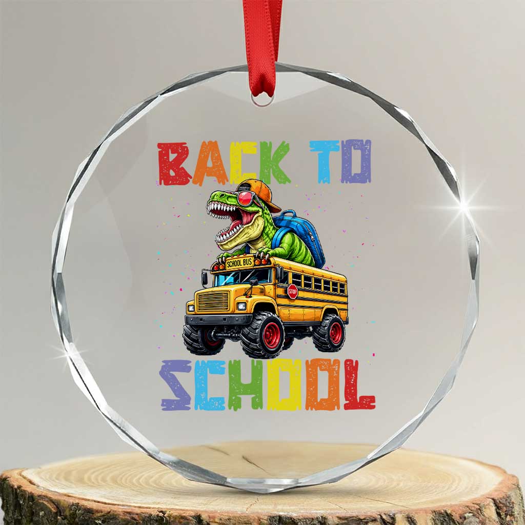 Bruh We Back Crystal Glass Ornament Funny Dinosaur Back To School Dinosaur TS14 Transparent Glass 3'' Circle Print Your Wear
