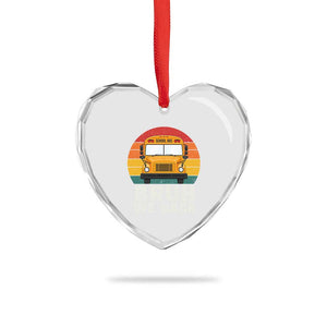 Bruh We Back Heart Crystal Glass Ornament Funny School Bus Driver Life Back to School Teacher Kids