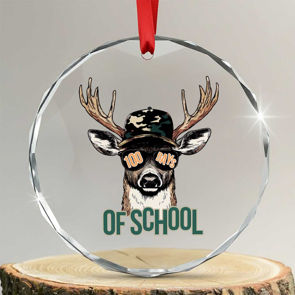 Bucked' 100 Days Of School Crystal Glass Ornament Deer Student Boy Girls 100th Day TS02 Transparent Glass 3'' Circle Print Your Wear