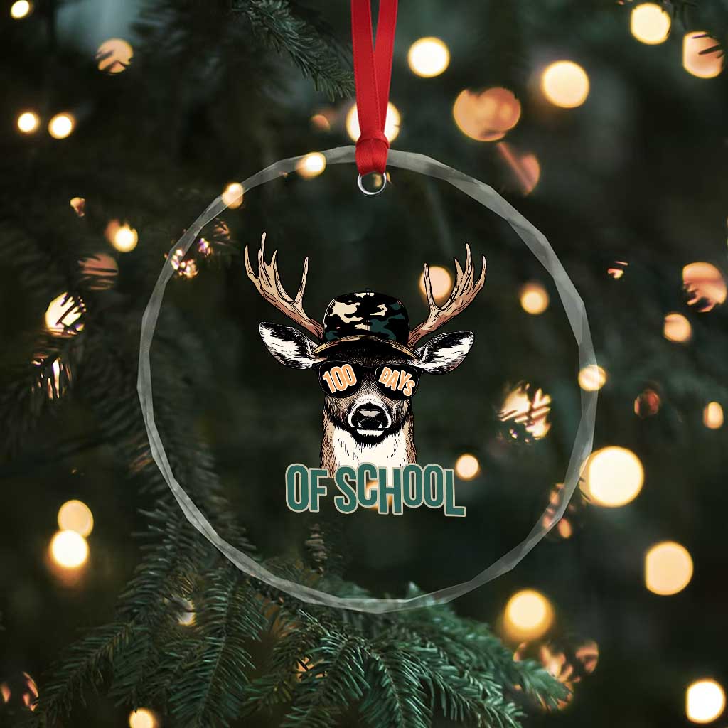 Bucked' 100 Days Of School Crystal Glass Ornament Deer Student Boy Girls 100th Day TS02 Print Your Wear