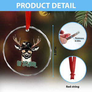 Bucked' 100 Days Of School Crystal Glass Ornament Deer Student Boy Girls 100th Day TS02 Print Your Wear