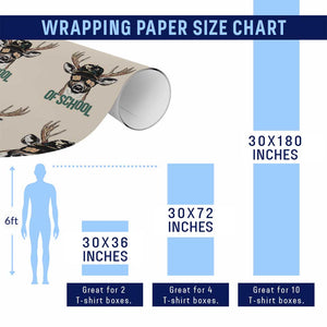 Bucked' 100 Days Of School Wrapping Paper Roll Deer Student Boy Girls 100th Day TS02 Print Your Wear