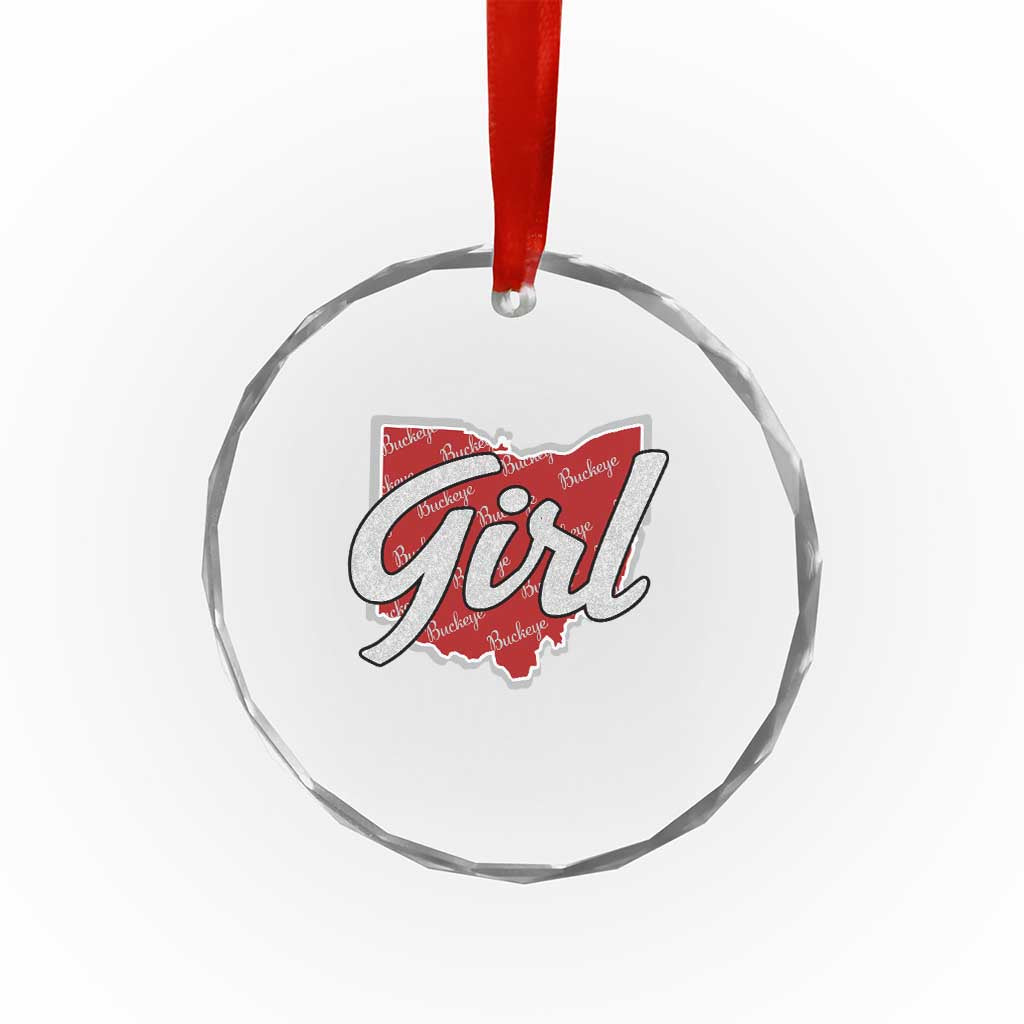Buckeye Girl Ohio Home State Crystal Glass Ornament TS11 Print Your Wear
