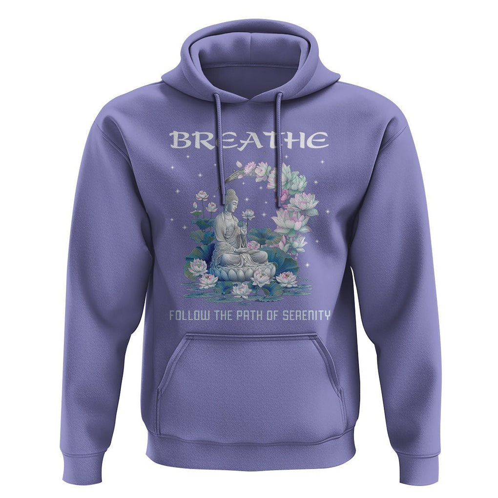 Buddhism Hoodie Breathe Follow The Path Of Serenity TS09 Violet Printyourwear