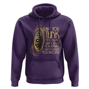 Buddhism Hoodie Law Of Attraction Spiritual Buddha What You Think You Create What You Feel You Attract What You Image You Become TS09 Purple Printyourwear