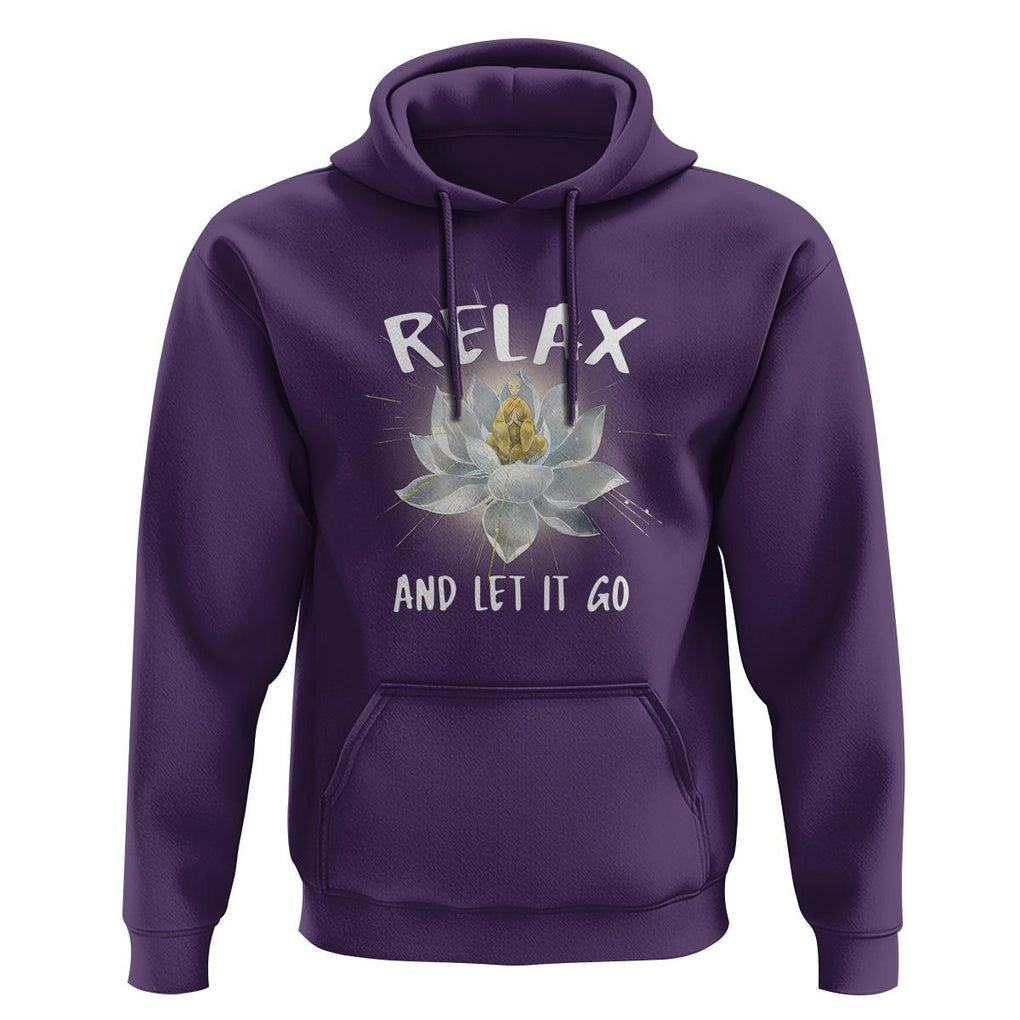 Buddhism Hoodie Relax Let it Go Monk Zen Lotus TS09 Purple Printyourwear