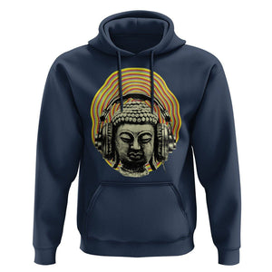 Buddhism Music Lover Hoodie Buddha Headphones Buddhist Monk DJ TS09 Navy Printyourwear