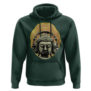 Buddhism Music Lover Hoodie Buddha Headphones Buddhist Monk DJ TS09 Dark Forest Green Printyourwear