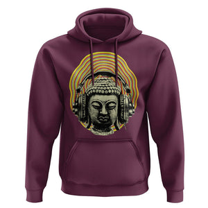 Buddhism Music Lover Hoodie Buddha Headphones Buddhist Monk DJ TS09 Maroon Printyourwear