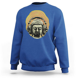 Buddhism Music Lover Sweatshirt Buddha Headphones Buddhist Monk DJ TS09 Royal Blue Printyourwear
