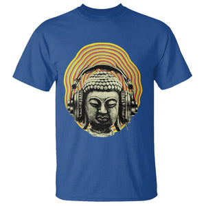 Buddhism Music Lover T Shirt Buddha Headphones Buddhist Monk DJ TS09 Royal Blue Printyourwear