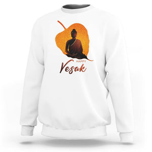 Buddhism Sweatshirt Happy Vesak Buddha Zen Yoga TS09 White Printyourwear