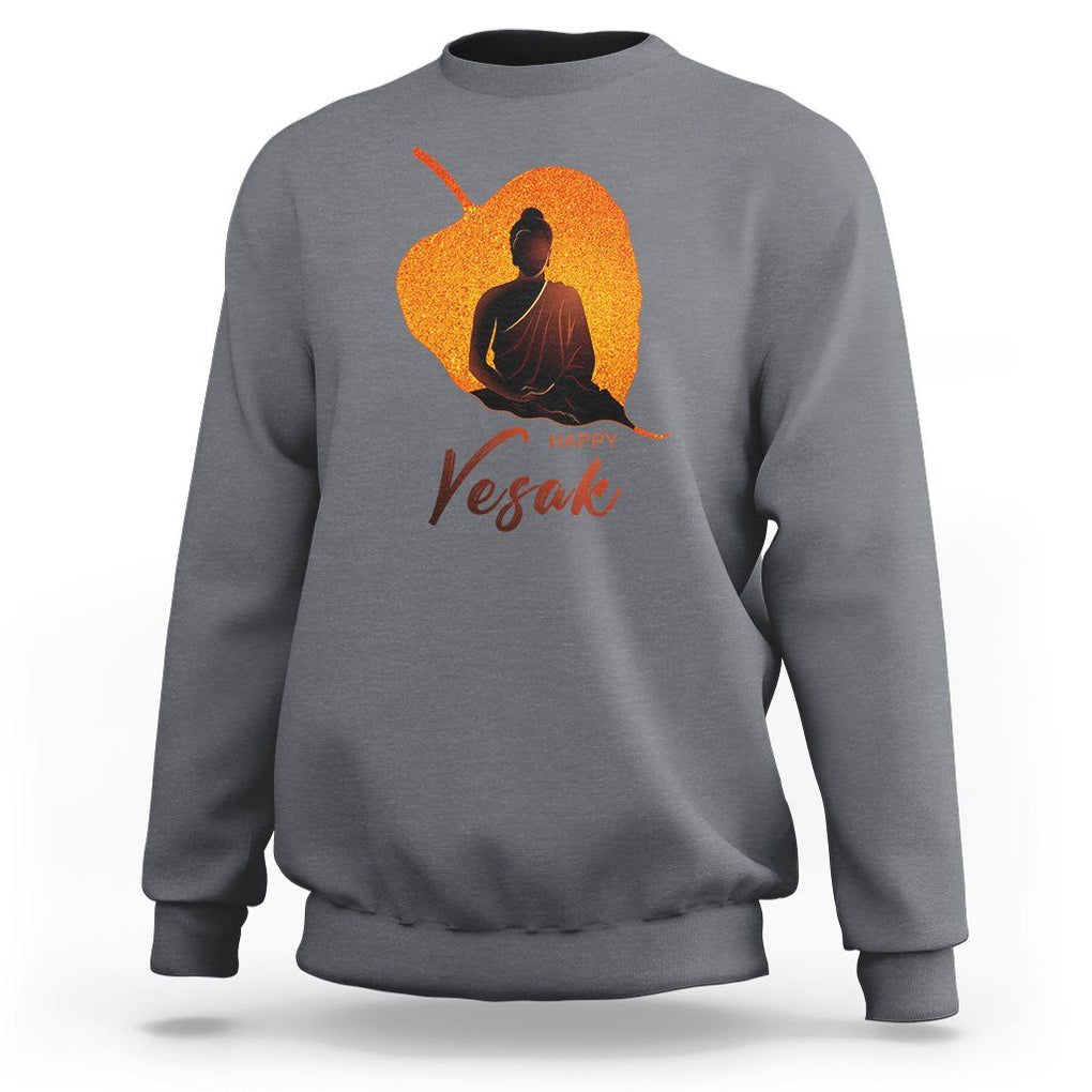 Buddhism Sweatshirt Happy Vesak Buddha Zen Yoga TS09 Charcoal Printyourwear