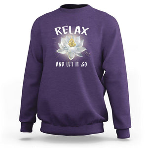 Buddhism Sweatshirt Relax Let it Go Monk Zen Lotus TS09 Purple Printyourwear