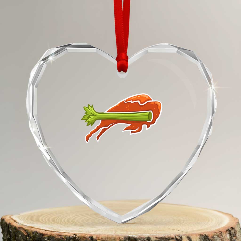 BFB Chicken Wing Heart Crystal Glass Ornament Vintage 90s BFB Sports Fan Game Day TS10 Transparent Glass 3'' Heart Print Your Wear