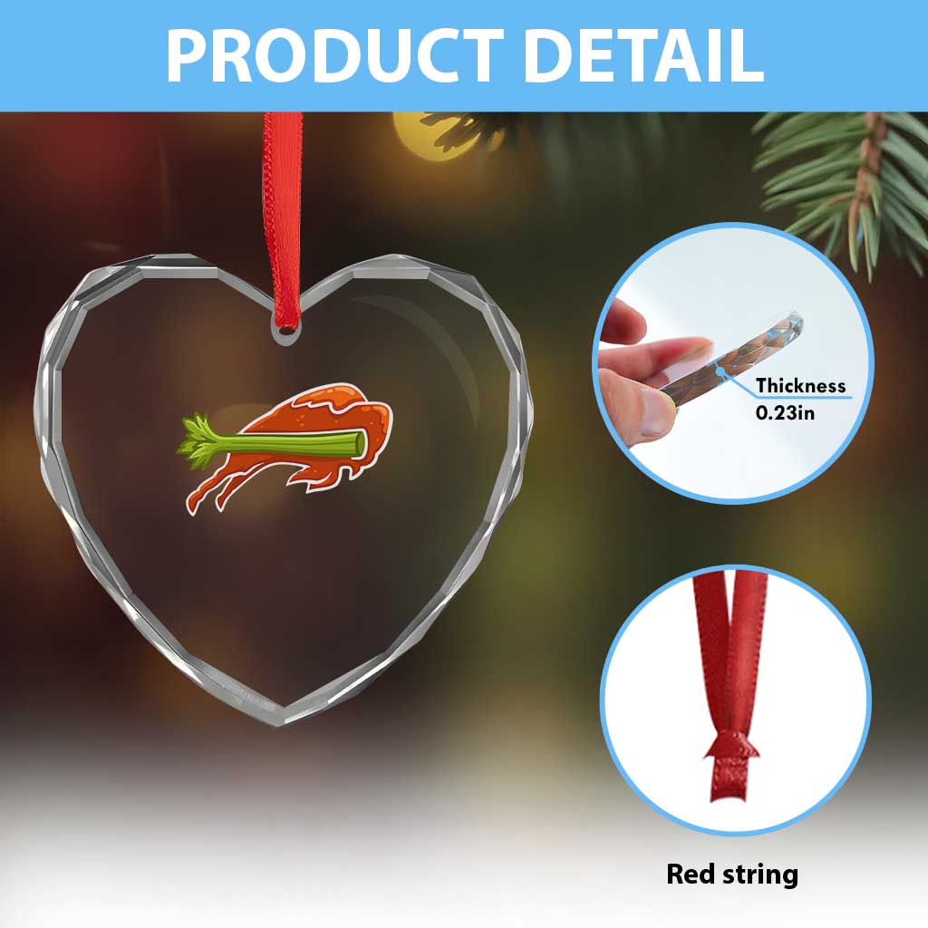 BFB Chicken Wing Heart Crystal Glass Ornament Vintage 90s BFB Sports Fan Game Day TS10 Print Your Wear