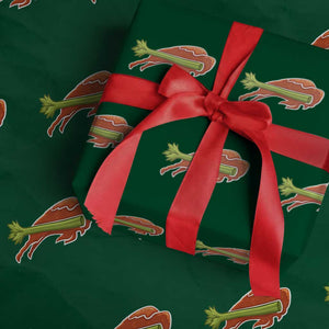 BFB Chicken Wing Wrapping Paper Roll Vintage 90s BFB Sports Fan Game Day TS10 Green Print Your Wear