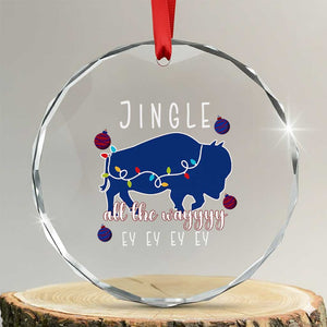 Buffalo Christmas Jingle All the Way Ey Crystal Glass Ornament Xmas Lights Funny Holiday Gift TS02 Transparent Glass 3'' Circle Print Your Wear