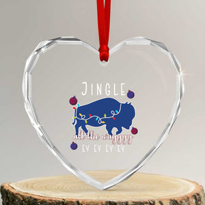 Buffalo Christmas Jingle All the Way Ey Heart Crystal Glass Ornament Xmas Lights Funny Holiday Gift TS02 Transparent Glass 3'' Heart Print Your Wear