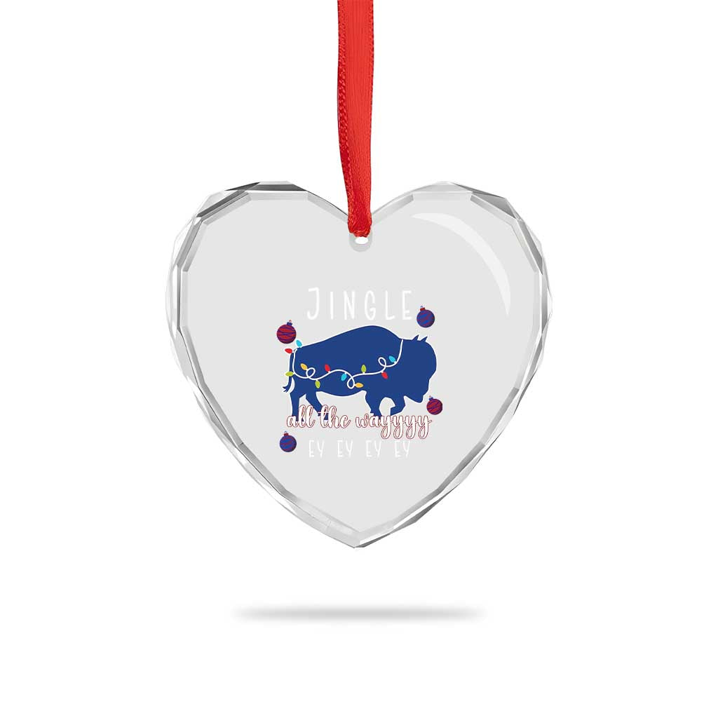 Buffalo Christmas Jingle All the Way Ey Heart Crystal Glass Ornament Xmas Lights Funny Holiday Gift TS02 Print Your Wear