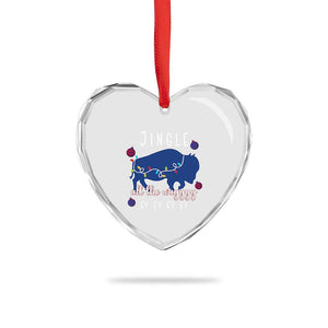 Buffalo Christmas Jingle All the Way Ey Heart Crystal Glass Ornament Xmas Lights Funny Holiday Gift TS02 Print Your Wear