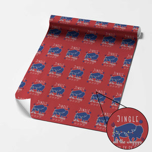 Buffalo Christmas Jingle All the Way Ey Wrapping Paper Roll Xmas Lights Funny Holiday Gift TS02 Red Print Your Wear