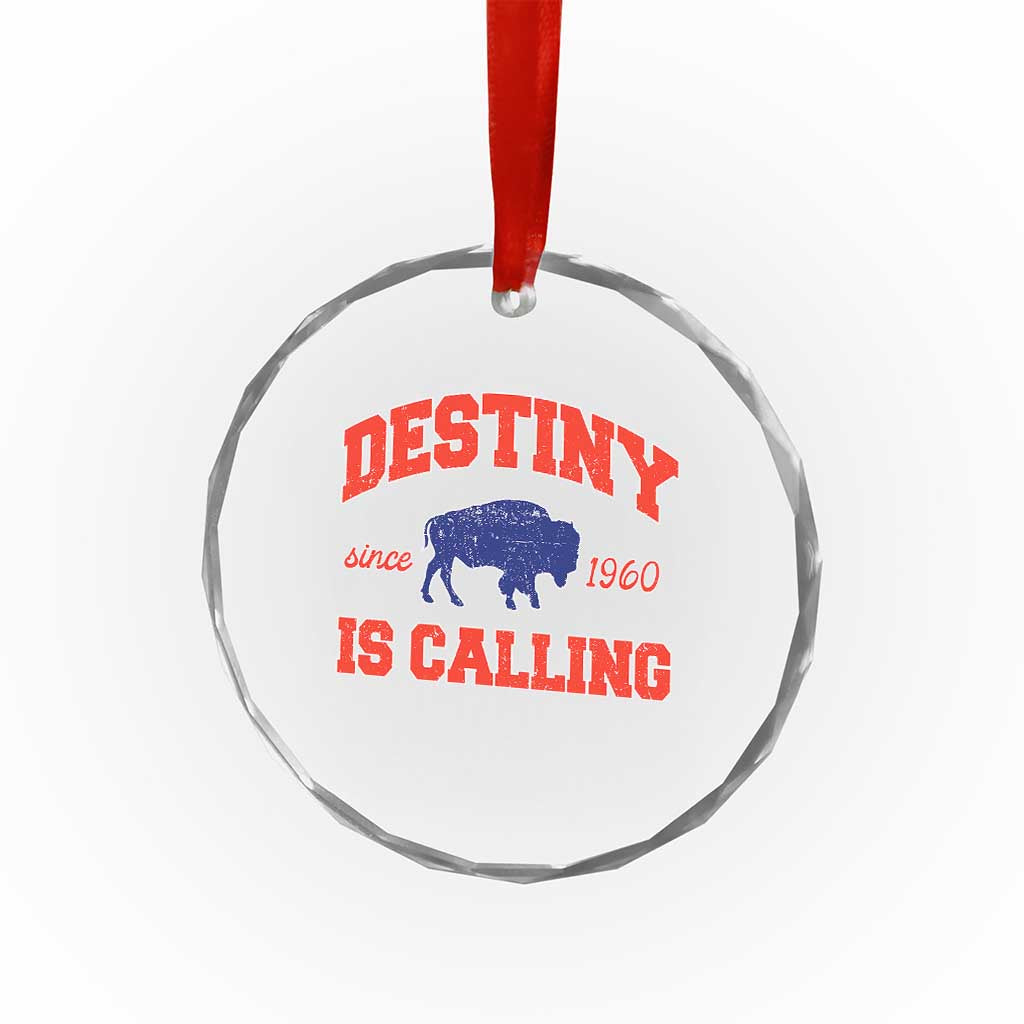 Buffalo Fan Crystal Glass Ornament Vintage Destiny is Calling Victory Monday TS10 Transparent Glass 3'' Circle Print Your Wear