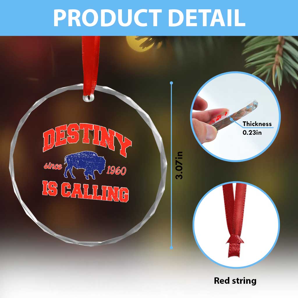 Buffalo Fan Crystal Glass Ornament Vintage Destiny is Calling Victory Monday TS10 Print Your Wear