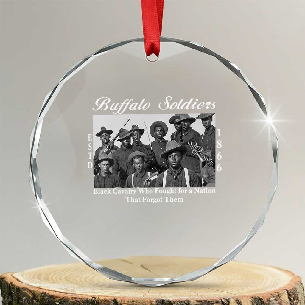 Buffalo Soldiers 1866 African American Cavalry Crystal Glass Ornament Black History Military Heritage Gift TS12 Transparent Glass 3'' Circle Print Your Wear
